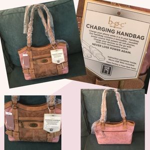 BOC Charging 👜 Handbag Blush Tan Born Concept NWT